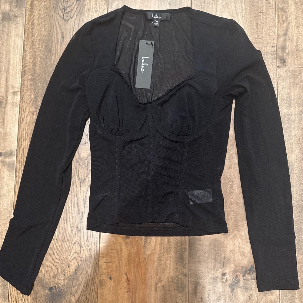 Lulus Mesh Bodice Top